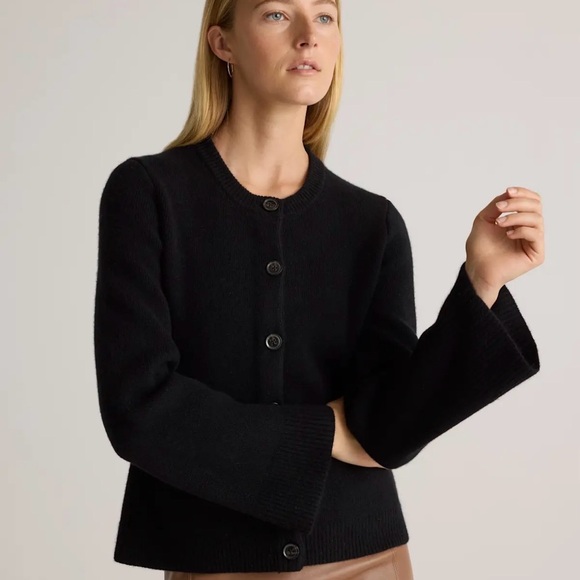 NWT! QUINCE Mongolian Cashmere
Structured Cardigan Sweater | Black | Size XS - Picture 10 of 11